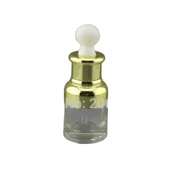НОВО ЗАПИСВАНЕ, 20 мл, прозрачна стъклена бутилка-краен със златен рамо и златна яка, стъклена бутилка с бяла лампа
