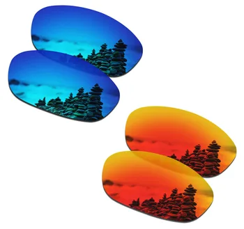 SmartVLT 2 Чифта Поляризирани очила Сменяеми Лещи за Oakley XS Fives Ice Blue и Fire Red