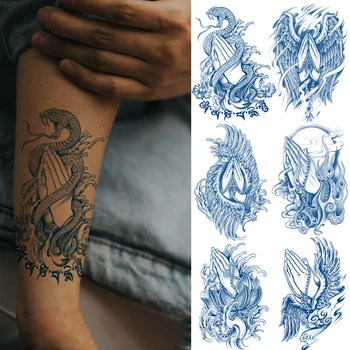 Боди-арт Фалшиви Татуировки, Аватар, Герой и Цветя Трайна Водоустойчива Потеющие Етикети с Цветна Татуировка на Ръката
