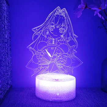 YouTube Hololive Ouro Kronii Фигурка 3d Led Лампа За Спалня Нощни осветителни Тела Декор на Детска Стая и Подарък За Рожден Ден За един Човек