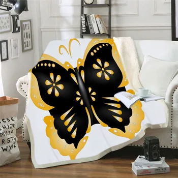 Летящи Пеперуди Шерпа Одеало за Легло Пеперуда Плюшени Наметала Одеяло Децата на Възрастни Наметала Спално бельо
