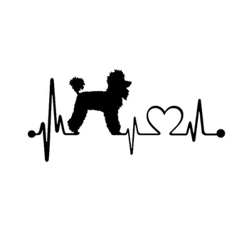 Креативна Автомобили Стикер 3D Пудел Сърцебиене Куче Стикер Карикатура Винил Забавни Етикети и Стикери, Винил, 18*9 cm