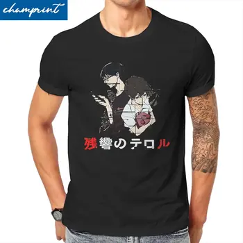 Терор в Резонанс Японската Манга Тениска За Мъже Забавни Памучни Тениски Кръг Деколте Къс Ръкав Тениска Върхове С Принтом