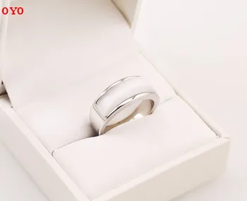 мъжко просто сребърно корейското нефритовое пръстен от сребро 925 проба за мъже и жени