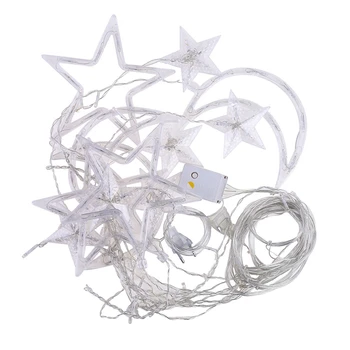 Led Струнен Лампа Пентаграм Звезда Завеса Светлини Страхотна Сватба, Рожден Ден, Коледа Осветление Вътрешно Украса Светлина-Plug EU