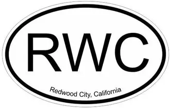 автомобилна стикер RWC Redwood City Овални Vinyl Стикер на прозореца на колата стикер на мотоциклет 14*9 cm