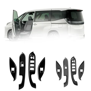 За Toyota Voxy 2022 Автомобилно Стъкло на Прозореца Асансьор Бутон за Включване на Лентата с Капак Завърши Стикер ABS Ярък Черен Вратата Подлакътник RHD