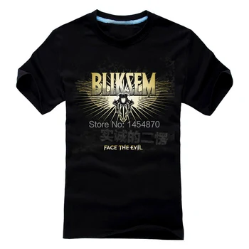Конфигуриране на Bliksem Рок Марка за мъже за жени риза 3D фитнес череп тежък Тъмен Метал, 100% Памук скейтборд camiseta ropa