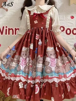 Японското Готическа Рокля в стил Лолита За Момичета, Винтажное Рокля в стил Лолита 