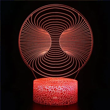 Абстрактен Кръг Спирала Bulbing Led Светлина Холограма На Илюзията 7 Цвята Промяна На Декор Лампа-Добрият Лека Нощ, Подарък За Дома Деко