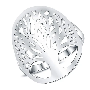 Нова Мода 925 Сребро Дървото На Живота Пръст Пръстени За Жени, Бижута Bijoux
