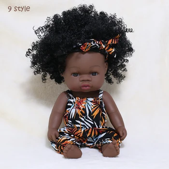 35 см Черна Кукла С Подвижна Суставом Африканска Кукла За Момичета, Играчка за Деца, Бебета Тялото да Играе Винил Симулационни Кукла Сладки Подаръци За Рожден Ден