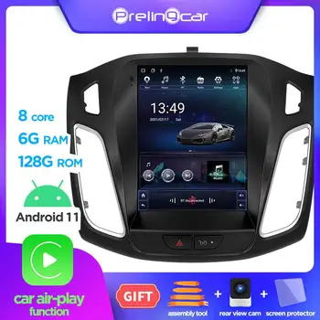 За Ford Focus 2011-2019 За Tesla Стил Вертикален екран на Android 10 Авто Радио Мултимедиен Плейър GPS Навигация IPS БЕЗ DVD
