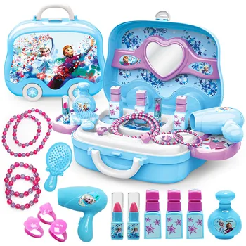 [Disney] Детска Козметика, Замразени принцеса Детски Комплект за грим червило комплект кухненски играчки, игри къща набор от детски играчки за момичета подарък