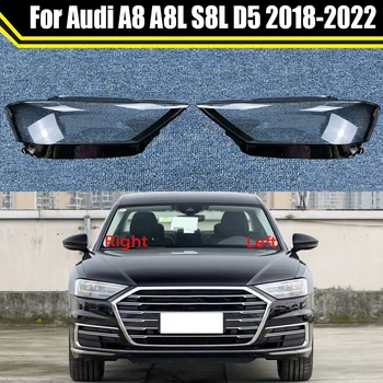 Автомобилни Шапки на Предните Фарове За Audi A8L, A8 S8L D5 2018 2019 2020 2021 2022 със Стъклен Капак Фарове Авто Лампа Лещи, Лампи Обвивка