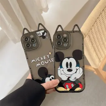 3D Ушния Калъф За Телефон Disney с Мики Маус за iPhone 11 12 13 Pro Max X Xr Xs, Мек Силикон Прозрачен Калъф