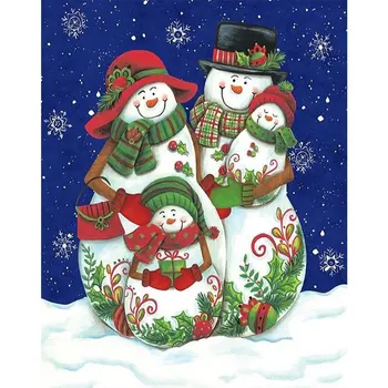 НОВА 5D Коледна Диамантена Снимка на Снежен човек Пълна Бормашина САМ Диамантена Бродерия Мозайка 