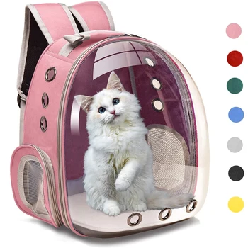 Преносим котка чанта дишаща прозрачен Pet переноска за малки кучета и котки раница за пътуване на открито Пат преносим космическа капсула