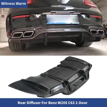 Дифузьор от въглеродни влакна с Разделител за Mercedes-benz c Class W205 C43 C63 Amg Coupe Edition Устните Задната Броня 14-18