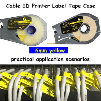 калъф за етикети с много черен лента за пишеща машина dr-1106y 6 мм x 30 м, жълт стикер на поръчка За принтер с идентификатор кабел mk1500,, маркерная етикета, m-1pro 11