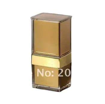 Бутилка лосион помпа налягане квадратна форма злато 15МЛ, бутилка с помпа за налягане