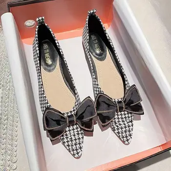 Дамски обувки с остър пръсти през лятото на 2022 година, Нова висококачествени дамски обувки от Бутик Хаундстут Удобни дамски обувки на плоска подметка с жокер