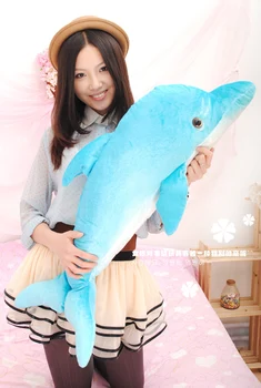 прекрасен материал, играчка делфин синята кукла dolpin благородна стоп-моушън възглавница около 85 см