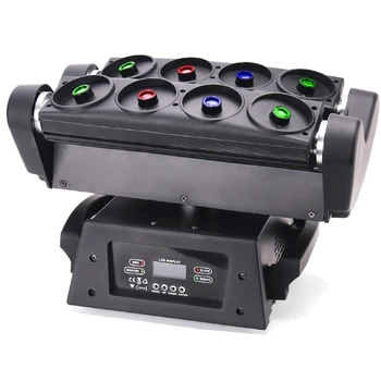 Професионален Лазерен Проектор 8 Око RGB Одноцветный Главоболие, движещ Се Паяк Светлинен Лазер RGB