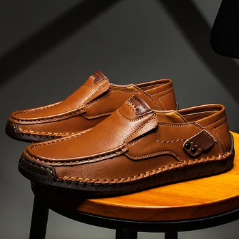 Модела обувки Мъжки Дизайнерски Кожени Ежедневни Обувки, Ръчно изработени Мъжки Удобни Меки Кожени Обувки Мъжки Лоферы Мокасини Обувки За Шофиране
