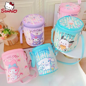 Sanrio Чанта Melody Kuromi Hello Kitty Мультяшная Bag-Чанта От Изкуствена Кожа За Съхраняване На Наклонени Чанти За Рамо За Момичета, Детски Играчки, Подаръци