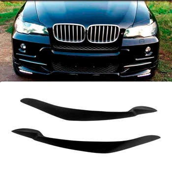за BMW X5 E70 2007-2013 Лъскава Черна Автомобили Стикер Предните Фарове Тампон за Веждите и Клепачите