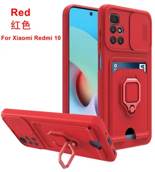 Калъф от TPU За XiaoMi Mi 11T Lite POCO M3 M4 Pro RedMi Note 9S 10S X3 NFC и Слот За Карти Пръстен, Поставка Двухтактная на Кутията на Фотоапарата