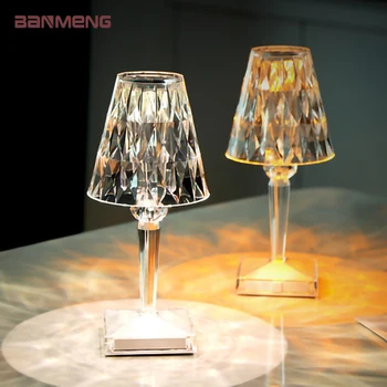2021 Нова диамантена настолна лампа настолна лампа PMMA Акрилна платена Led Творчески Украса украса за дома нощна спалня