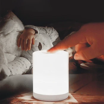 Светодиодна Настолна Лампа USB Акумулаторна за Хола Нощни Дистанционно Управление Touch Dimmable Защита на Очите Работен лека нощ
