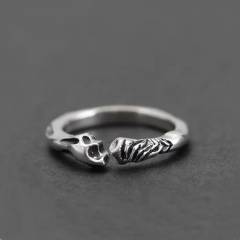 Нова гореща разпродажба, мъжки и дамски сребърни пръстени във формата на ребрата, за да създадете пръстен, подарък за годишнина от любовта на големи разстояния, J458