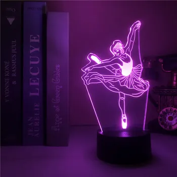 Балетен 3D лека нощ Клубната Парти Аниме за Спалня Декор Светлина Сладък Рожден Ден Цветни Подарък Led Лампа Манга Дете на Любовта Подарък