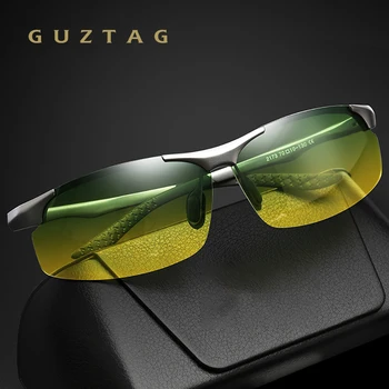 GUZTAG Мъжки Дневни Очила за Нощно Виждане, Антибликовые Очила, Очила за Шофиране, Фотохромичните Поляризирани Слънчеви Очила за Мъже G2173