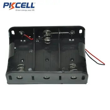 4 бр. PKCELL Черно 3x1.5 В D Батерия За Батерии На Притежателя Калъф Жици, Кабели, Батерия За Съхранение Cas Пластмасов Контейнер