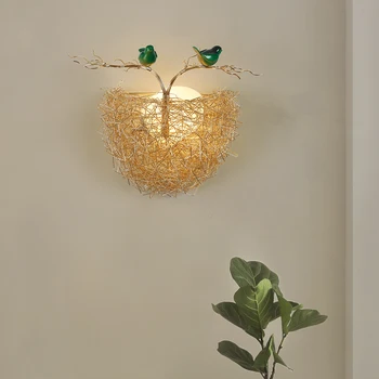 Лампа За Спални Led Осветление Стена Творческа Bird ' S Nest Arandela Алуминиеви Стенни Лампи, Домашно Осветление Wandlamp Bar Aplik Pared