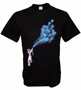Homme Нова Тениска С Принтом За Мъже, Детска Тениска с Изображение на Желейной Риба, Балон, Дълбоководно Стил, Мъжка Тениска С Логото, Тениски Класически
