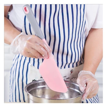 RSCHEF Инструменти за печене нескользящая дълга дръжка голям стъргало за торта Розово хранително-вкусовата нескользящий силиконов нож за петна с дълга дръжка