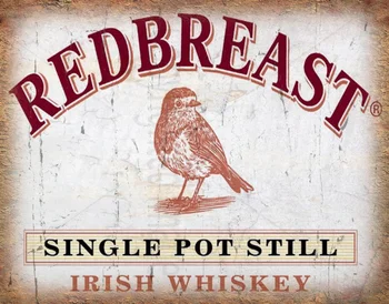 Реклама на Ирландско Уиски Redbreast МЕТАЛНА ЛИДИЦЕ ЗНАК ПЛАКАТ СТЕННИ ТАБЕЛИ