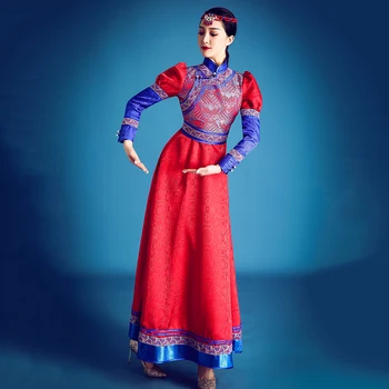 Дълъг Китайски Монголски Халат За Жени, Празнична Рокля На Принцеса, Реколта Традиционно Облекло С Пищни Ръкави, Празнична Облекло