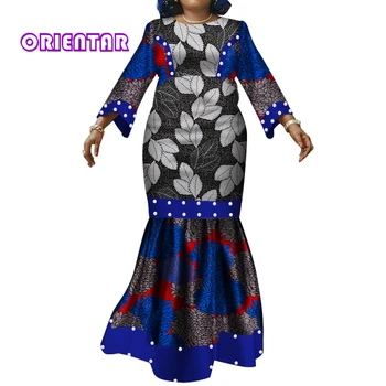 Традиционната Африканска Облекло Дашики Африкански Рокли за Жени Есен Дълго Макси Рокля на Русалка на Поръчката Плюс Размер WY3398
