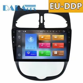 Android 8,1 4G RAM Радио Кола Стерео GPS Navi без CD / DVD Плейър за Peugeot 206 2000-2016 Главното Устройство Мултимедия Аудио HD IPS Екран