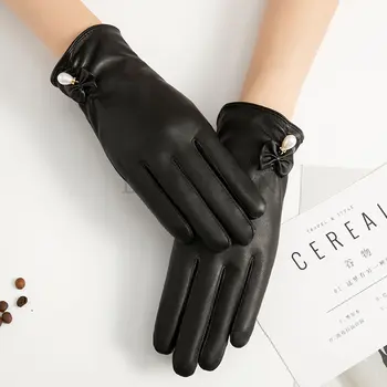 Ръкавици От Изкуствена Кожа със Сензорен Екран, Дамски Зимни Ръкавици без пръсти, Топли Ръкавици за Жени, Зимни Ръкавици, Guantes Mujer, Европейски Стил