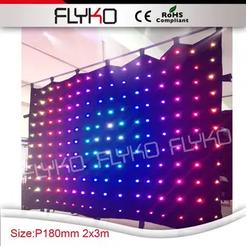 FLYKO нов фенерче четырехцветный 2x3 m led видео завеса P18