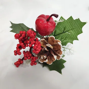 1 Връзка Коледно Декориране на Аксесоари Изкуствена Бор Моделиране Растения САМ да Изрежете и Поставите Подарък Кутия за Бижута Занаяти