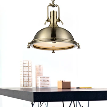 северна Америка таванско помещение ретро Тежък метален окачен таван лампа за хранене-ресторант бар лампа E27 110-240 v