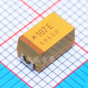 Чип тантал кондензатори 107E 100 uf 25 В E вид 7343H 2917 жълти полярни галловые кондензатори